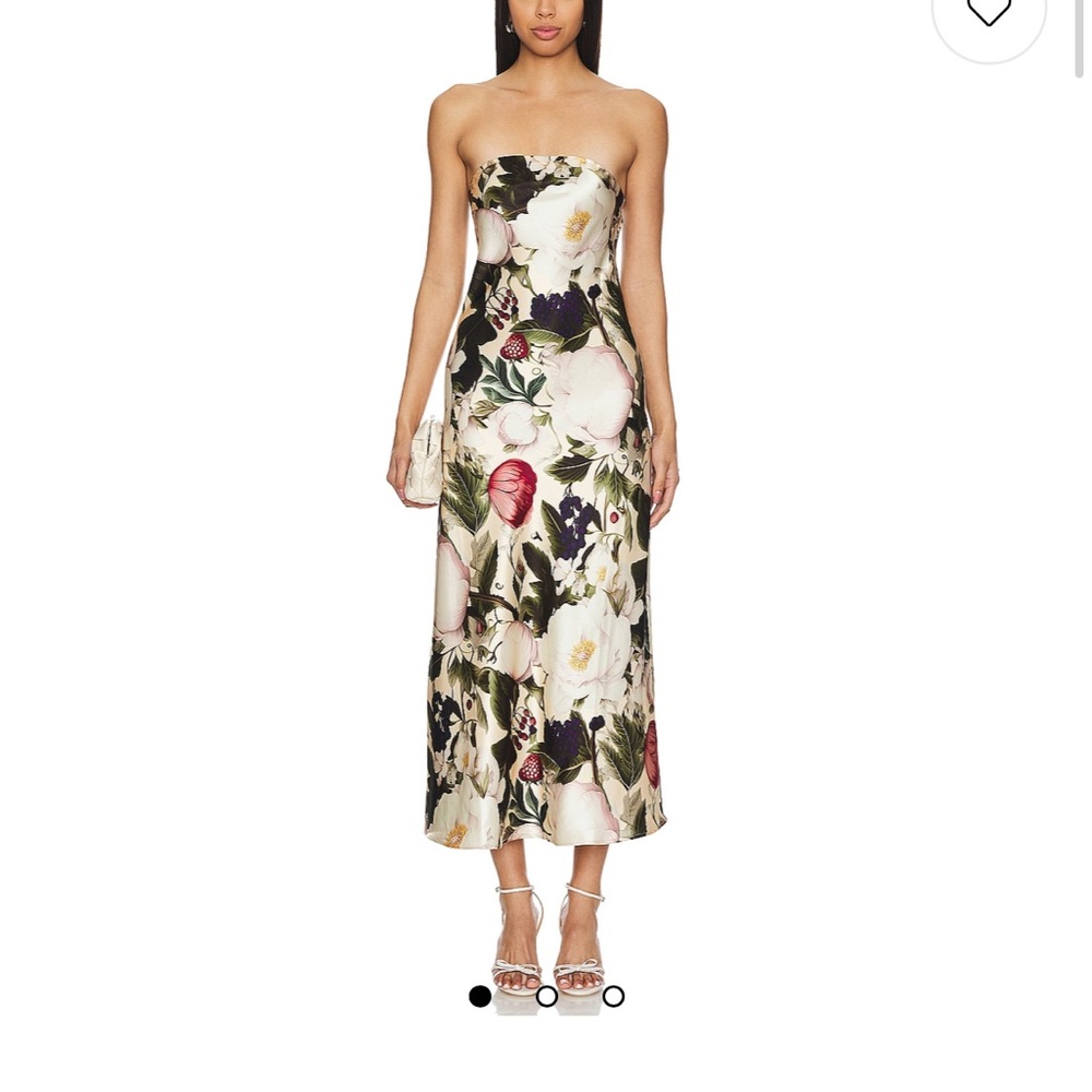 Cami NYC Strapless Floral Dress - Black and Cream